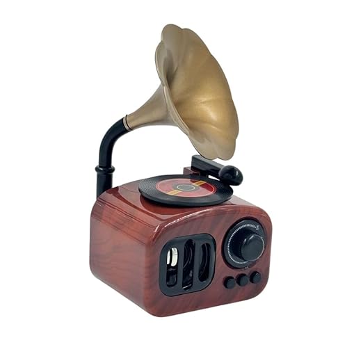 Tinion-, Phonograph Music Box, Vintage Retro Classical Gramophone Musical Box Special Edition for Home Decor, Office Desk, Gifting & Study Table with Sound - No Batteries